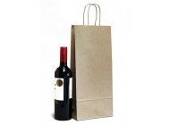 Brown Ribbed Kraft Wine Bottle Bottle Paper Carrier Bags (2 sizes)